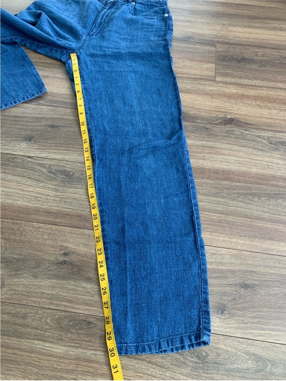 Lauren by Ralph Lauren 100% linen women’s denim blue pants straight legs size 8 - Picture 6 of 8
